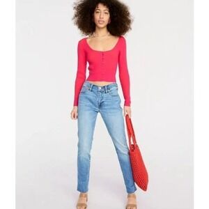 J. Crew 9" Vintage Slim-Straight Jeans in Blue Vista Wash Denim BH765 Sz 34